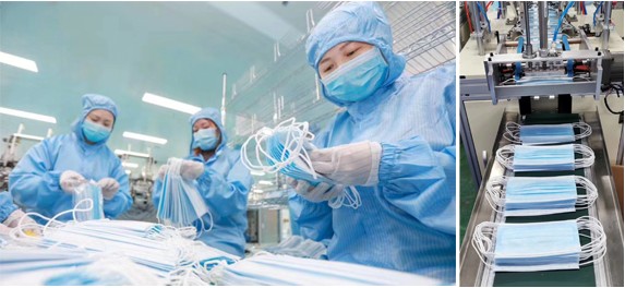 ready to ship disposable 3 Layer face mask in stock blue earloop pleated professional factory