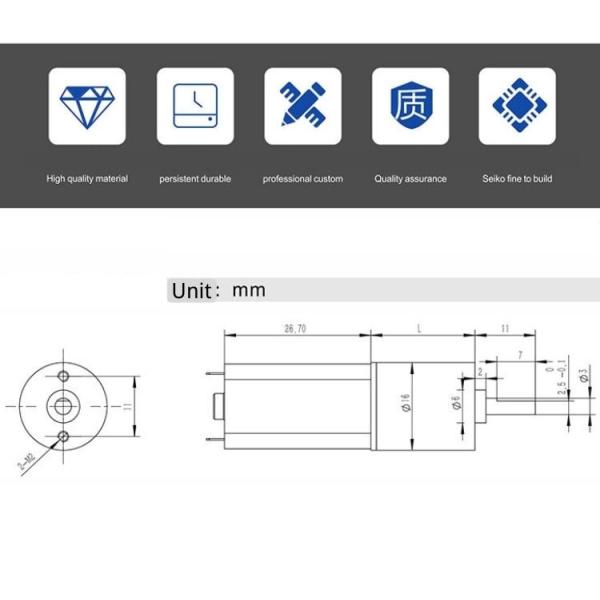 Iron 16D 16mm Planetary Gearbox Motor Reducer Gearbox D Shape