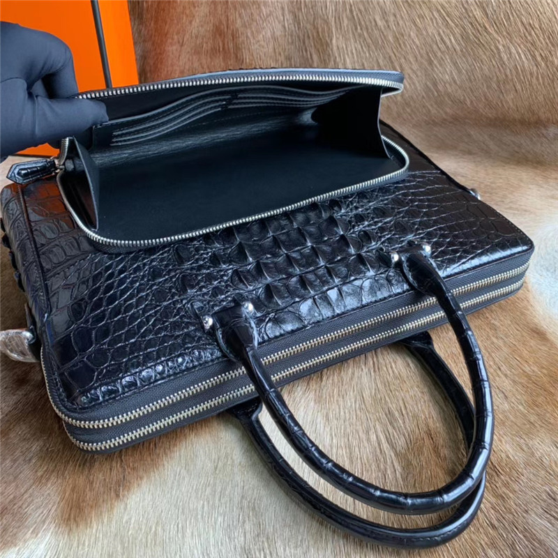 Exotic Real Crocodile Skin Businessmen Briefcase Working Handbag Genuine Alligator Leather Male Large Top-handle Bag