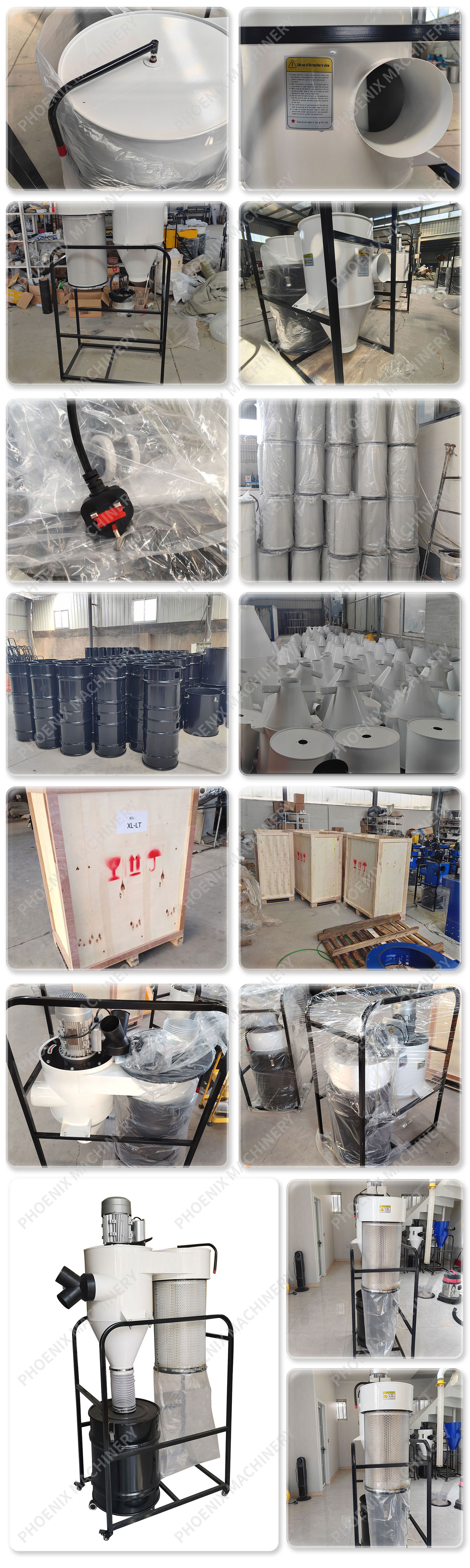 Industrial Vacuum Cleaner PDC2200M with Manual Woodworking Cyclone Dust Collector