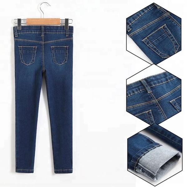 Quality Slim Fit Style Whisker Baby Girl Jeans Pants With Sequin Patch Design for sale