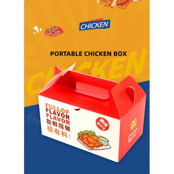 Embossing Paperboard Fried Chicken Containers Packaging Boxes Custom
