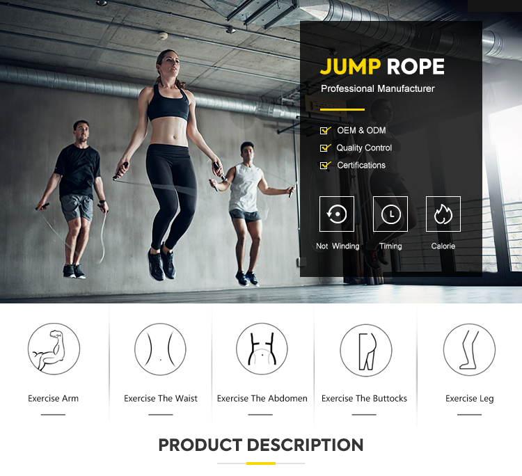 Portable 3m Cordless Jump Rope Workout Smart Counting For Retail