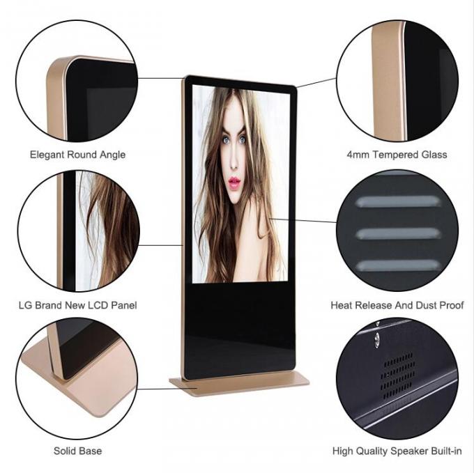 55 Inch LCD Floor Standing Touch Screen Kiosk With Build In Speakers For Restaurant 3