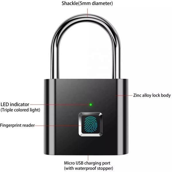 Quality Mini Smart Padlock One Touch Open Smart Security Keyless Padlock for Luggage Handbags for sale