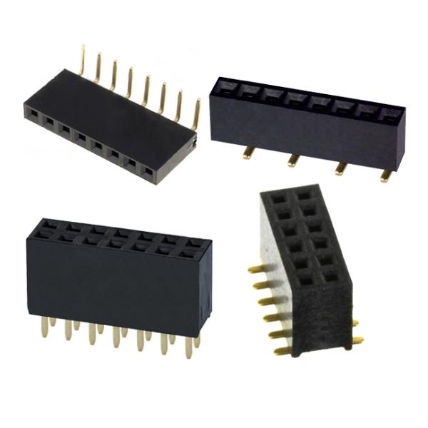 2.0 AMP Pin Header Female Connector , Female Plug Connector 500V AC Dielectric Withstanding