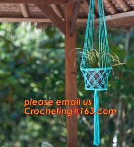 China Wholesale Promotional Garden 4 sets Plant Hanger Macrame Jute 4 Legs 48 Inch with Beads, Best Recommended wholesale