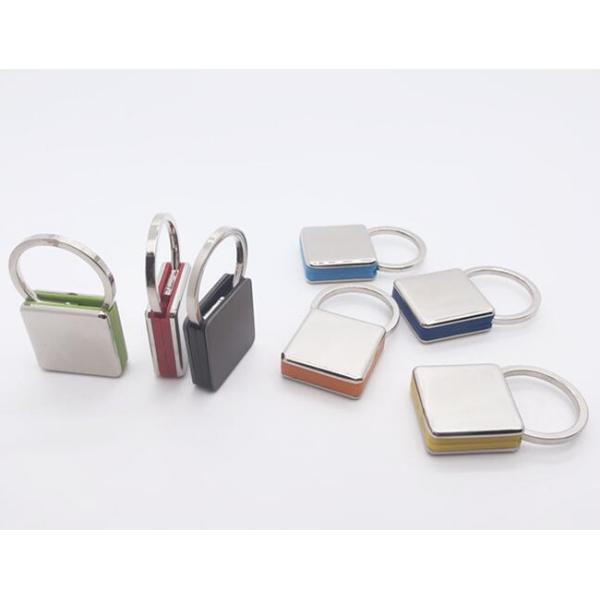 Anti Rust Metal Keychain Holder Colorful Snap Hook Keychain Square Plastic