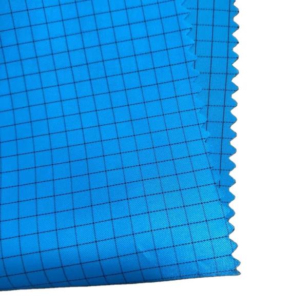 Quality Plain Dyed Taffeta Fabric COC Certified 5mm Grid Anti Static ESD Fabric for Cleanroom for sale