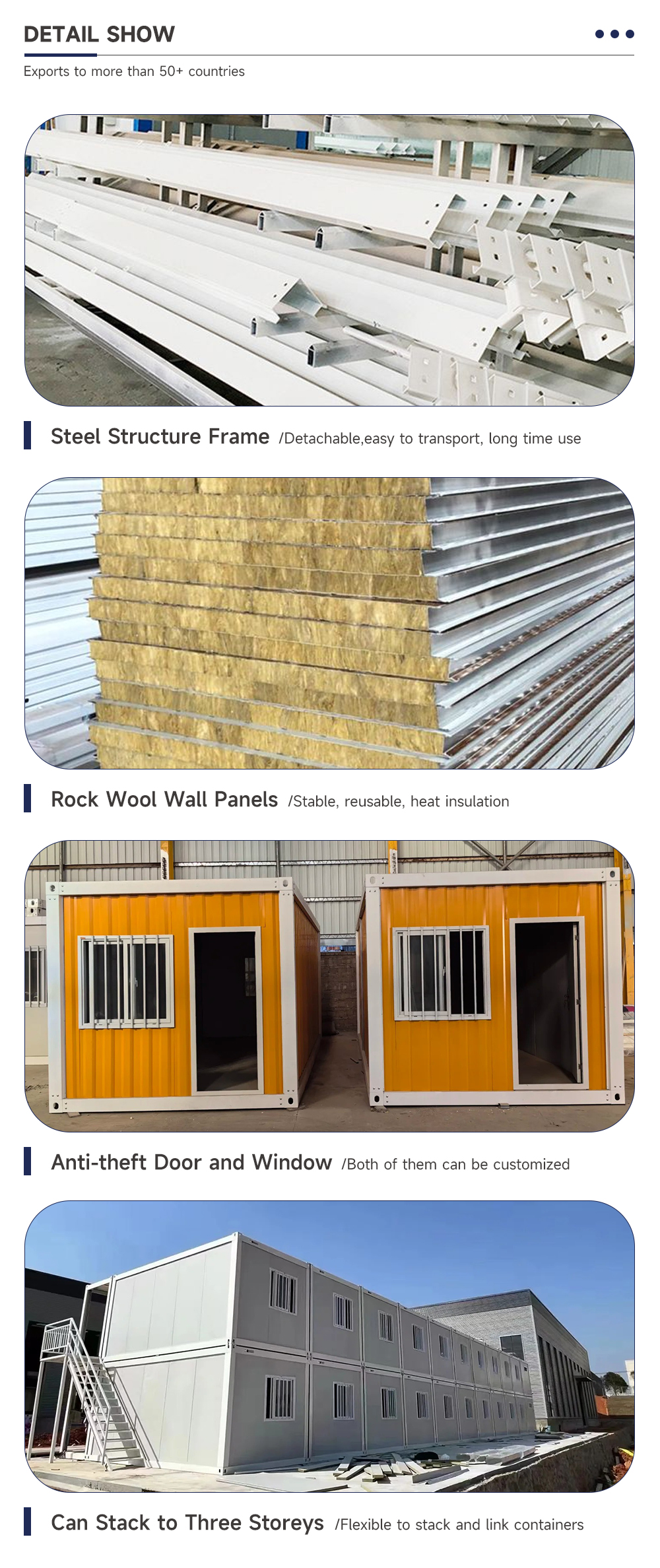 Detachable 2 Story Hotel Container House with Sandwich Panel and Steel Frame
