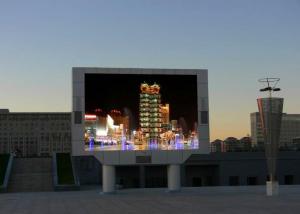 Dustproof Outdoor Advertising LED Display , Fixed LED Screen Pixel Pitch 6 Pole Standing Type