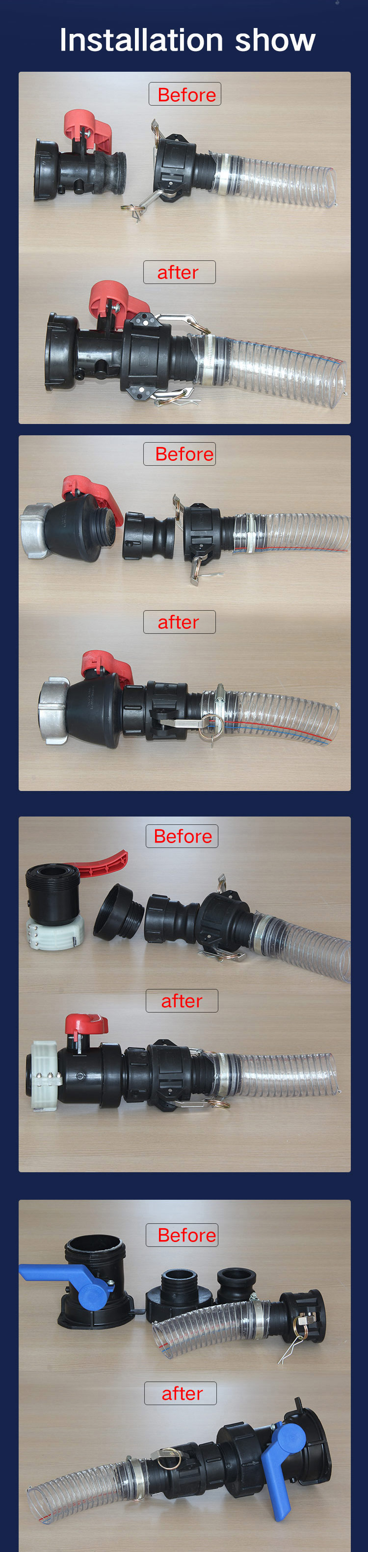 Custom IBC Tank Fittings Quick Coupling Valve Hose Adapter