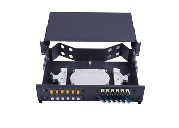 Quality Metal 2U Slide Type Simplex SC Fiber Optic Patch Panel 48 Port for Data Center for sale