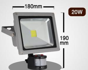 China COB led flood light PIR Motion Sensor 20W dimmable RGB 2-12M infrared sensor for car park wholesale