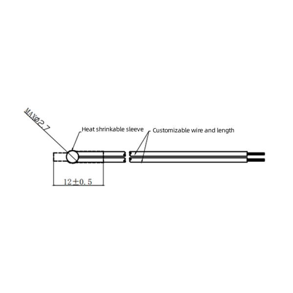 HCET 10k PTC Thermistor Switch Epoxy Sealed Motor Temperature Sensor Probe