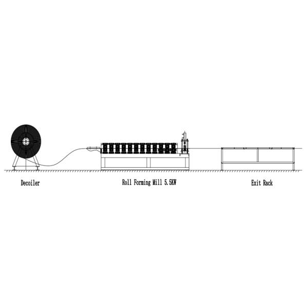 Hat Purlin Roll Forming Machine Galvanized Steel PLC Control