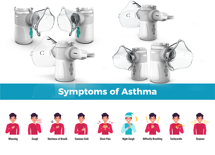 Cough Cold Pediatric Portable Nebulizer With Vibrating Mask Portable Nozzle
