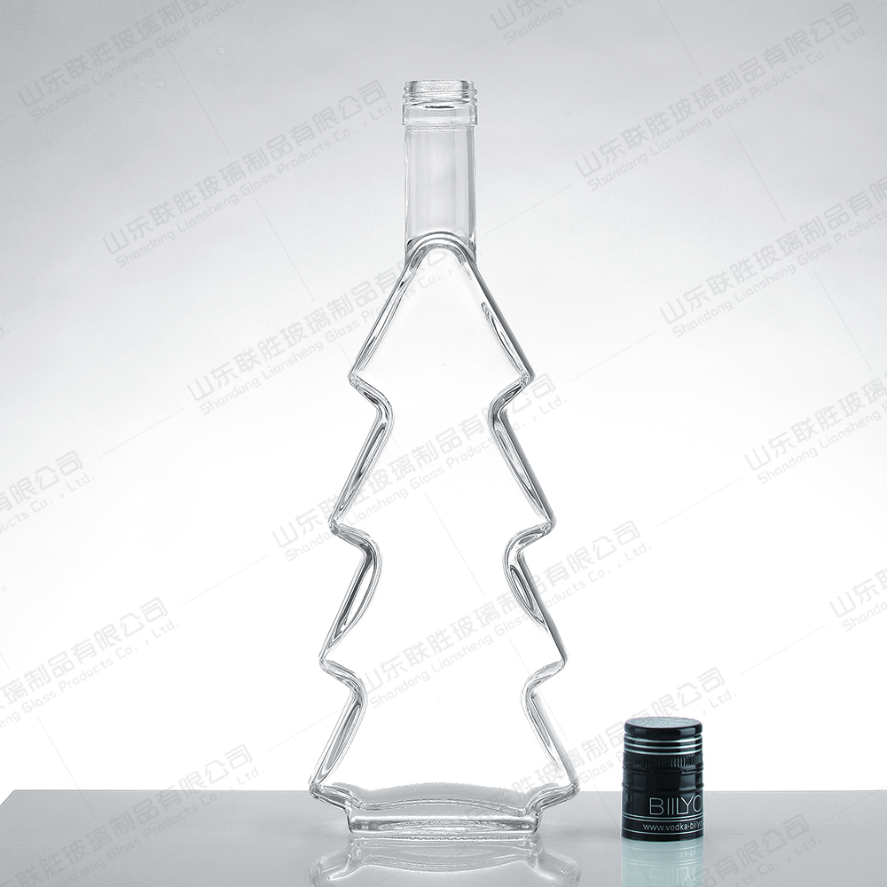 Glass Collar Frosted Clear Decorative Blown Fancy Liquor Wine Bottles for Requirements