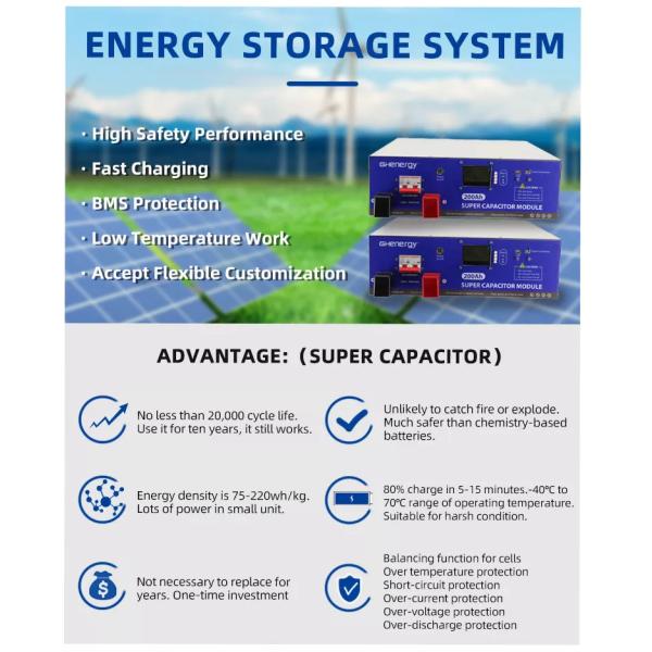 Energy Storage Solar Module 5kwh10kwh 200ah 48v Super Capacitor Battery Pack