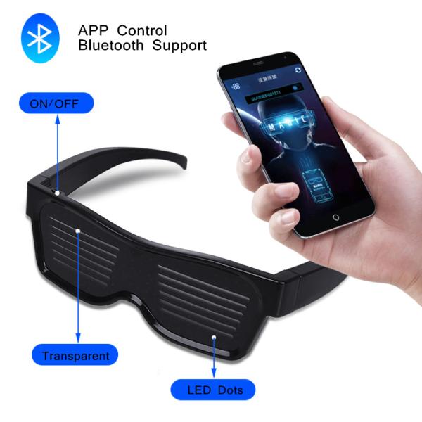 Quality Magic Scrolling LED Glowing Glasses , Rechargeable Led Message Glasses for sale