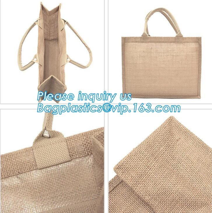 JUTE STORAGE BASKET WITH COTTON ROPE HANDLES,Burlap fabric jute toy storage basket for home storage organization bagease