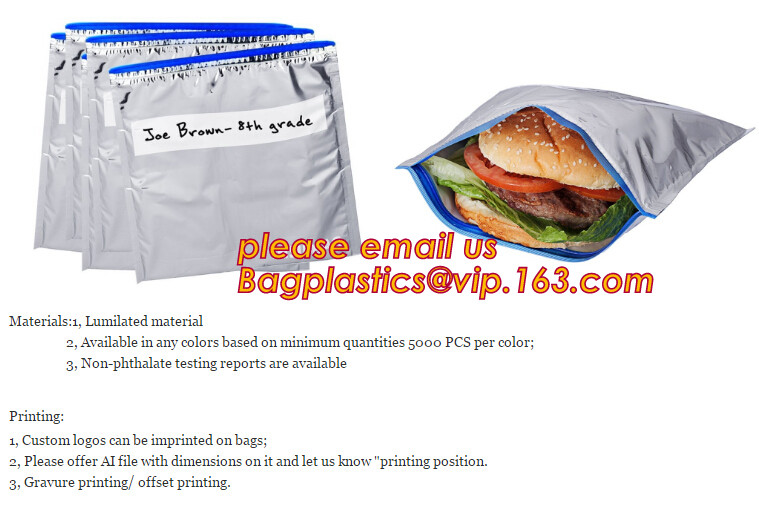 Custom Packing Aluminum Foil Zip-Lock Grocery Handle Thermal Insulation Cooler Bag For Outdoors,Promotional Insulated La