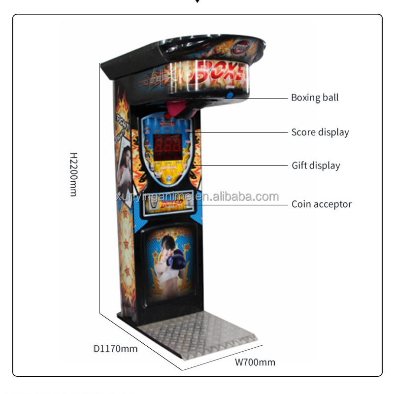 Coin Operated Boxing Arcade Machine Big Punchbag 220V