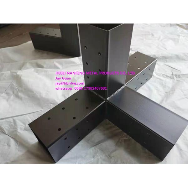 Industry 3 Way Steel Arm Pergola Corner Bracket for 4x4 Wood Posts ISO9001 2015 Certified