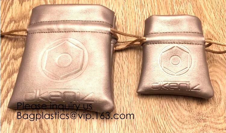 PU Leather Drawstring Pouch For Key,Red Wine PU Leather Drawstring Bag For Gift,Waterproof Leather Drawstring Bag PACK