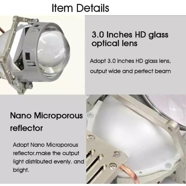 Dual Chips 5500K Bi 58W Laser LED Headlight Hi Low Beam