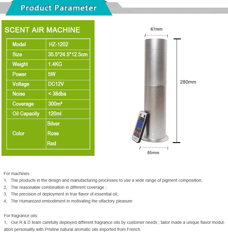 Remote Control PP 200ml Air Freshener Fragrance Machine