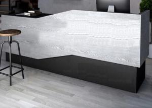 Elegant Customized Size Retail Checkout Counter With Acrylic / Silkscreen Logo