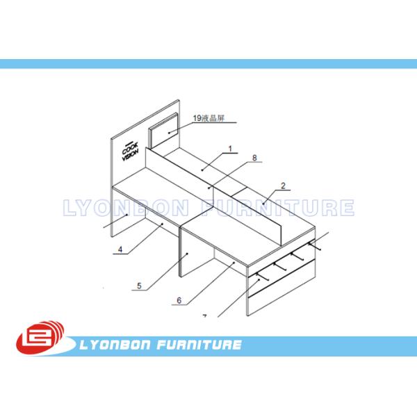 white cookware display for cooking pots with digital LED screen for ADS broadcasting