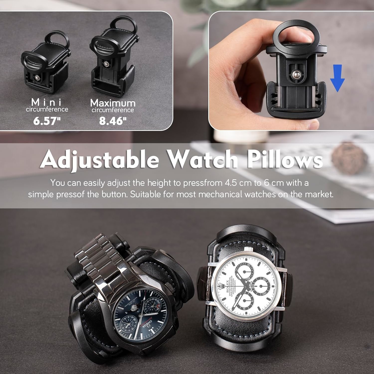 Automatic Double Watch Winder with 8 Extra Storage Box, Double Automatic Watch Winder Box with Jewelry Organizer,