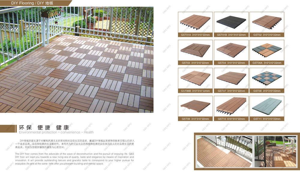 50mm Wood Plastic Composite Flooring Wpc Diy Decking Waterproof Interlocking Deck Boards