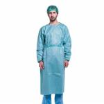 Waterproof PE Coated PP Isolation Gown Disposable With Elastic Cuff