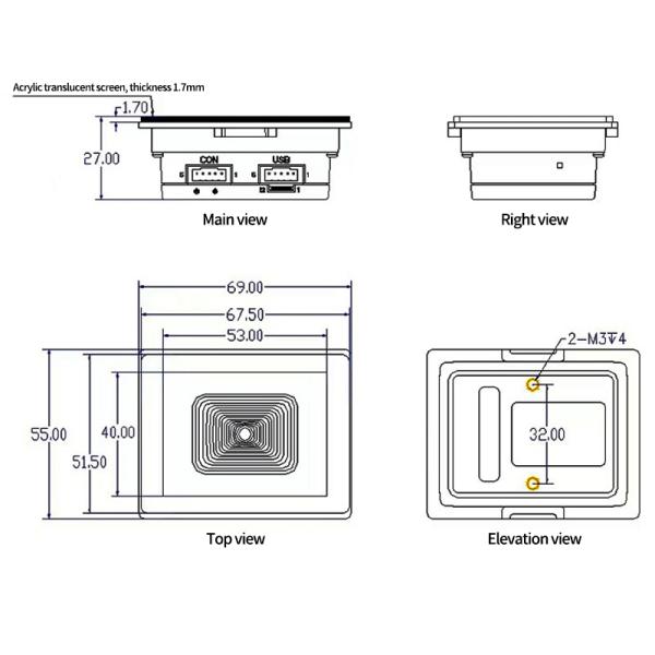 White Barcode Access Control Reader Customized QR Code Access Control Reader For Integrated Embedding