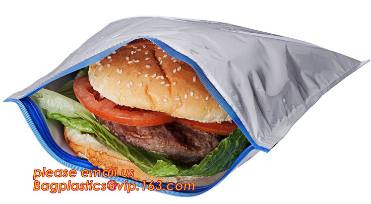 Custom Packing Aluminum Foil Zip-Lock Grocery Handle Thermal Insulation Cooler Bag For Outdoors,Promotional Insulated La