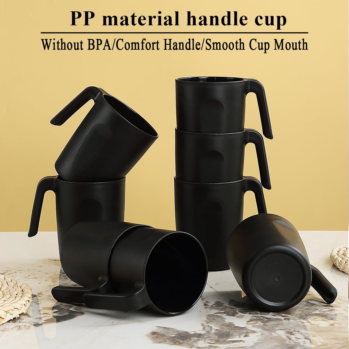 Plastic Cups With Handles 15oz Reusable Water Cup For Camping