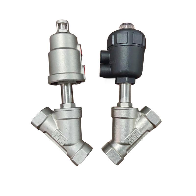 CF8/CF8m NPT Thread Double Acting Pneumatic Angle Seat Valve