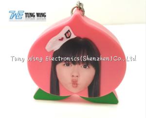 China Pink Peach Shaped Music Keychain Custom Talking Keychain With Sound wholesale