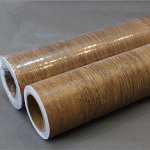 China 122cm*50m Wood Grain PVC Film With Acrylic Pressure Sensitive Adhesive wholesale