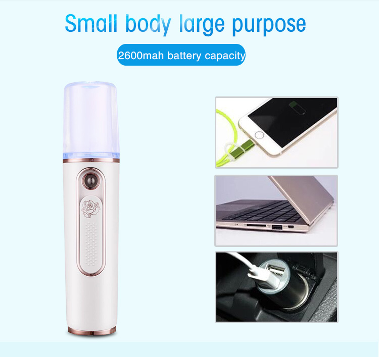 Fast Charge Handy Nano Mist Facial Spray 1A 2600 MAh Battery Capacity