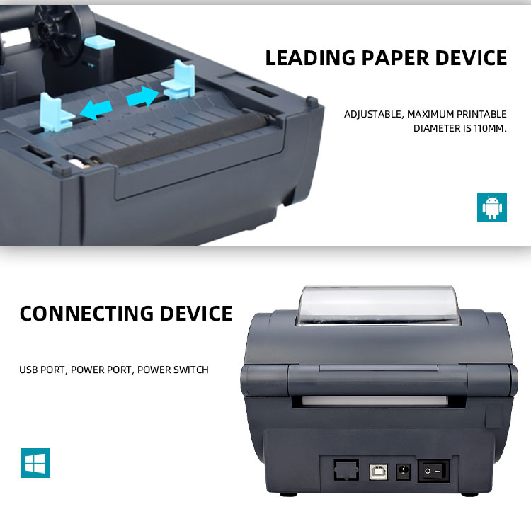 Return and Replacement 110mm 4inch Desktop Portable Barcode Label Thermal Printer