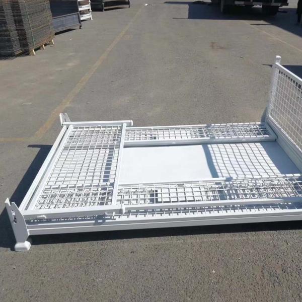 Foldable Industrial Grid Metal Pallet Box Strong Structure Storage Box