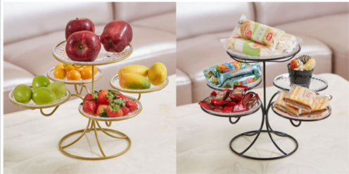 Household Wear Resistant Three Tier Steel Fruit Basket Chrome Plating