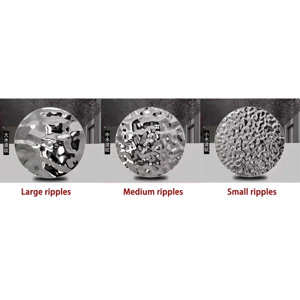 Custom Cutting Size Water Ripple Effect Stainless Steel Circular Ceiling Panels Decoration