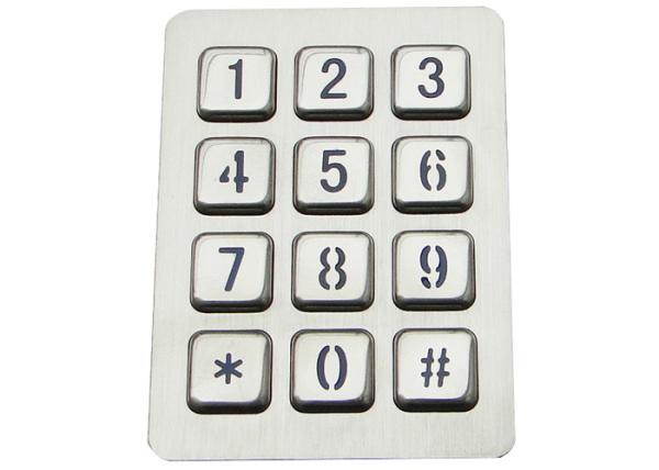 Quality 3X4 Matrix Backlit Metal Keypad Liquid Proof 20mA With 12 Backlit Keys for sale