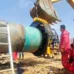 High Speed Hydraulic Pipe Groove Machine on Field Pipeline Construction