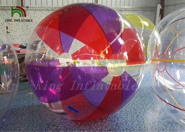 Quality 1mm PVC Stripe Color Inflatable Walk On Water Ball in Transparent for sale